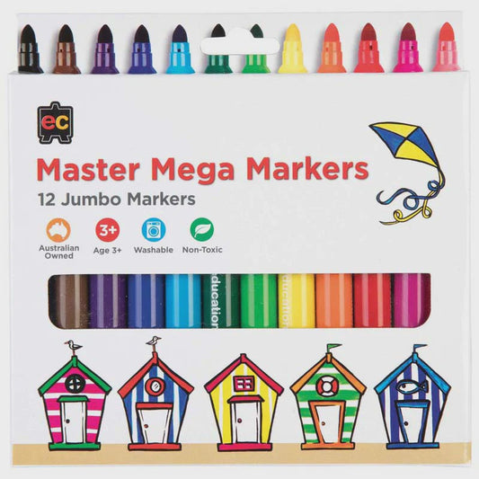 Master Mega Markers - 12 Jumbo Markers