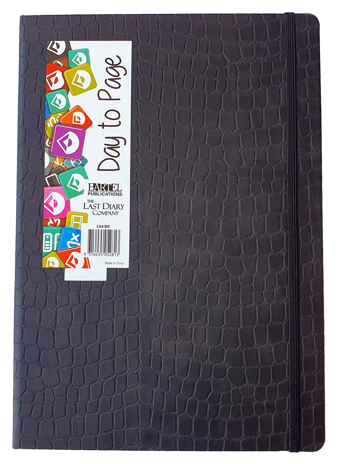 2026 Diary Croc A4 Day to Page Casebound Black