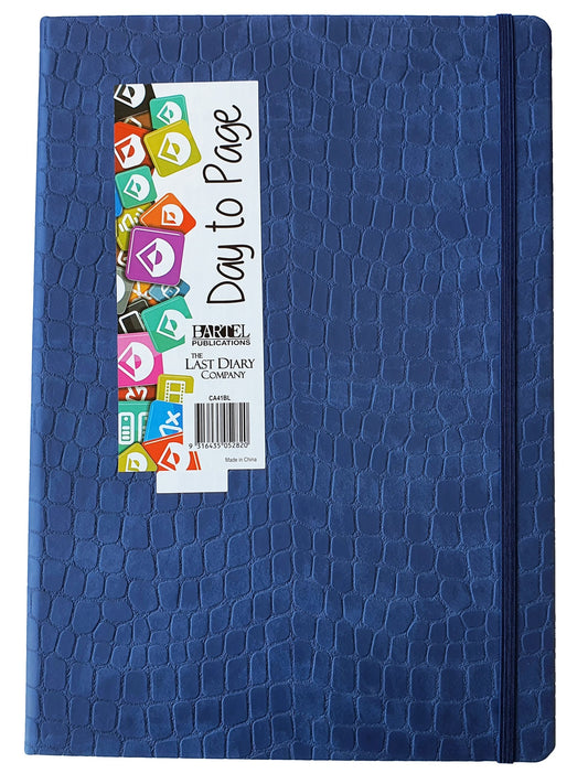 2026 Diary Croc A4 Day to Page Casebound Blue