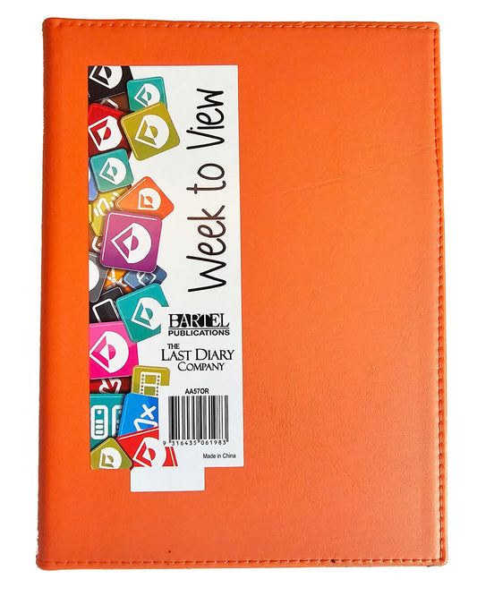 2026 Diary Ainsley A5 Week to View Wiro Orange