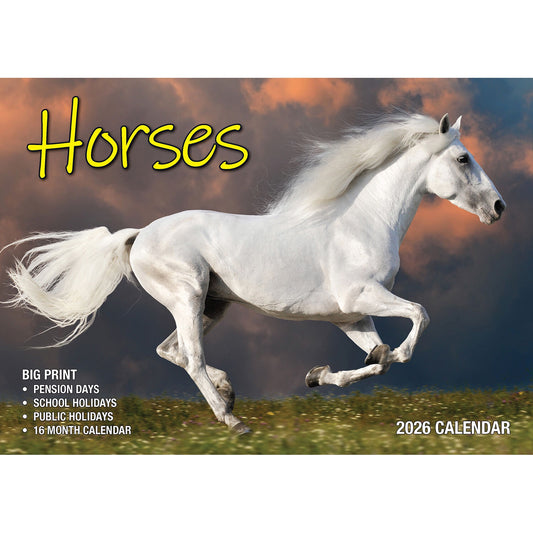Calendar 2026 Big Print Horses
