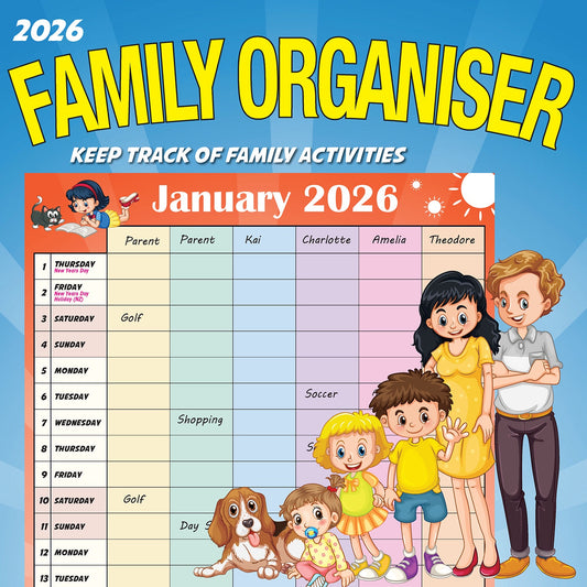 Calendar 2026 300x300mm Family Organiser
