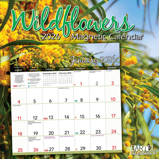 Calendar 2026 Magnetic 300x300mm Wildflowers