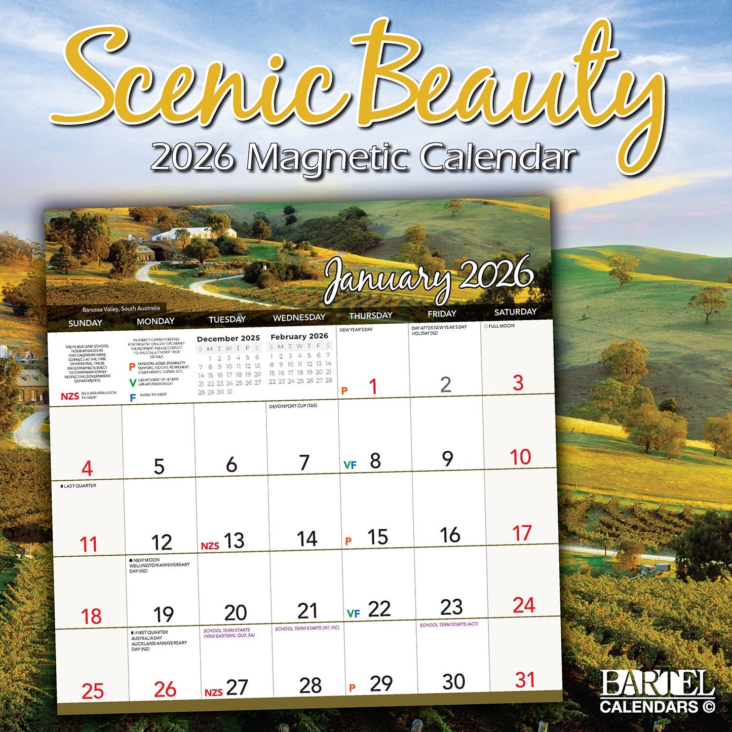 Calendar 2026 Magnetic 300x300mm Scenic Beauty