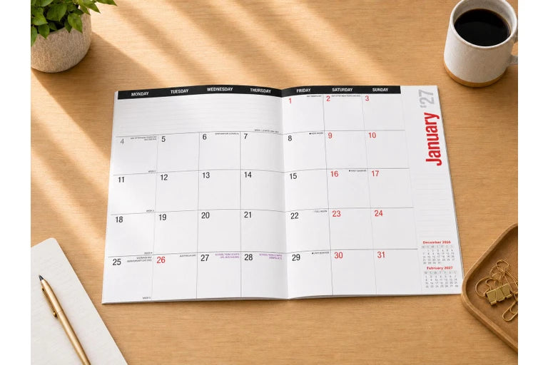 Everyday Planner 2027 A4 Assorted
