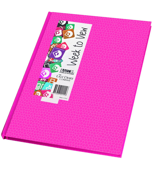 2026 Diary Everyday A5 Week to View Casebound Hot Pink