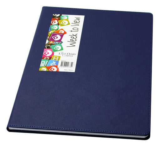 2026 Diary Becall A4 Week to View Casebound Blue