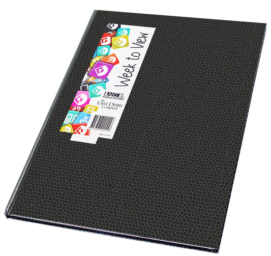 2026 Diary Everyday A4 Week to View Casebound Black