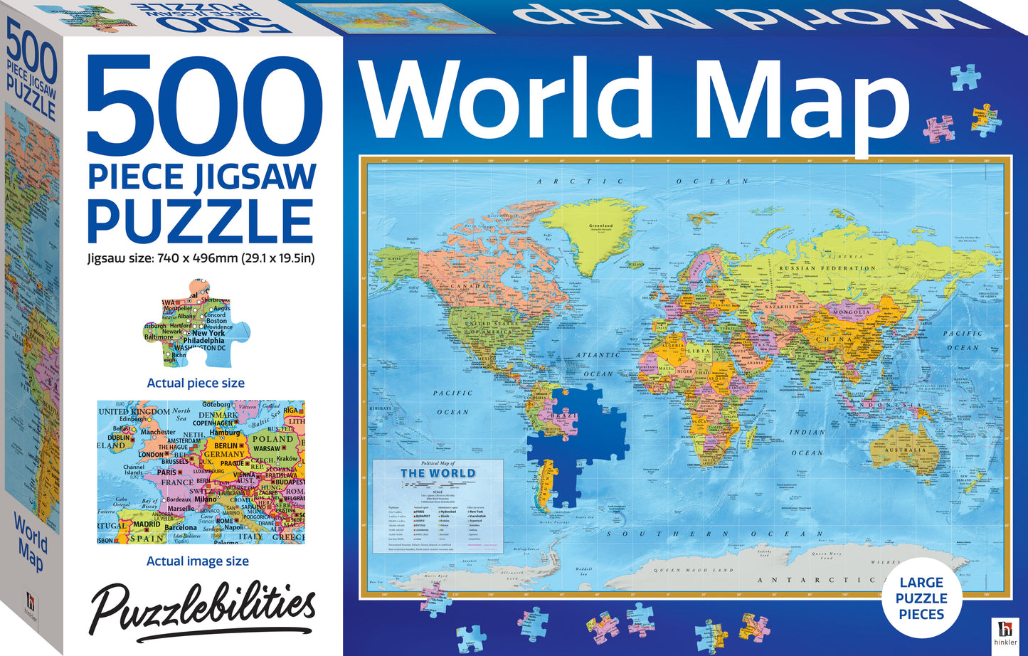 Puzzlebilities: World Map 500pc Jigsaw Puzzle