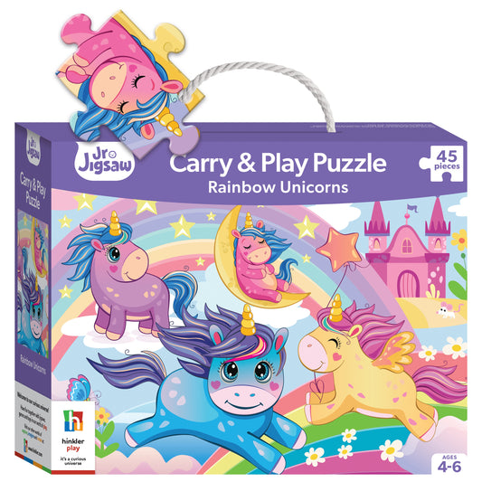 Junior Carry and Play Puzzle Rainbow Unicorns