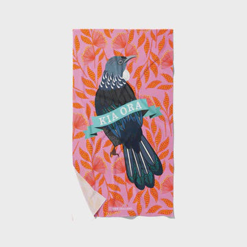 Tea Towel Kia Ora Florals Tui