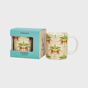 Coffee Mug Kiwi Tropics with Nikau's - Cream