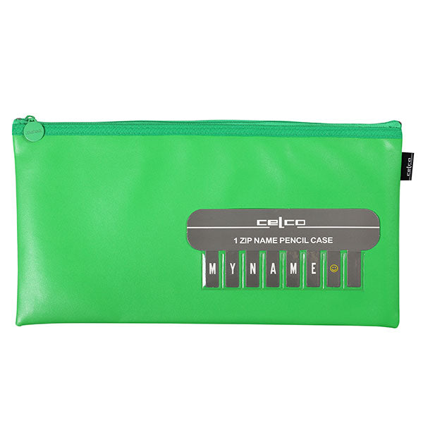 Pencil Case Zip Name Green