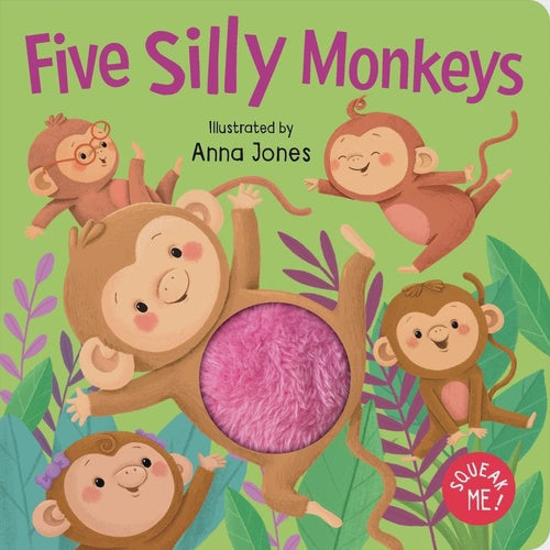 Squeaky Plush Board Book - Five Silly Monkeys Squeaky Plush Board Book