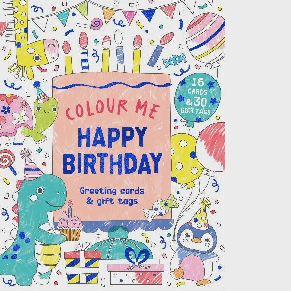 Colour Me Happy Birthday Greeting Card And Tags