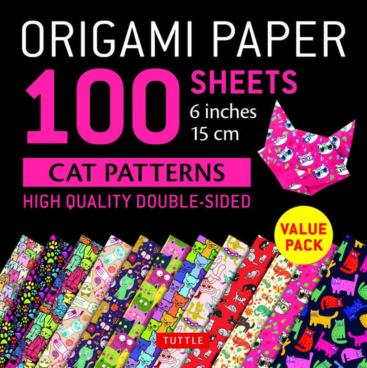 Origami Paper Cat Designs 100 Sheets