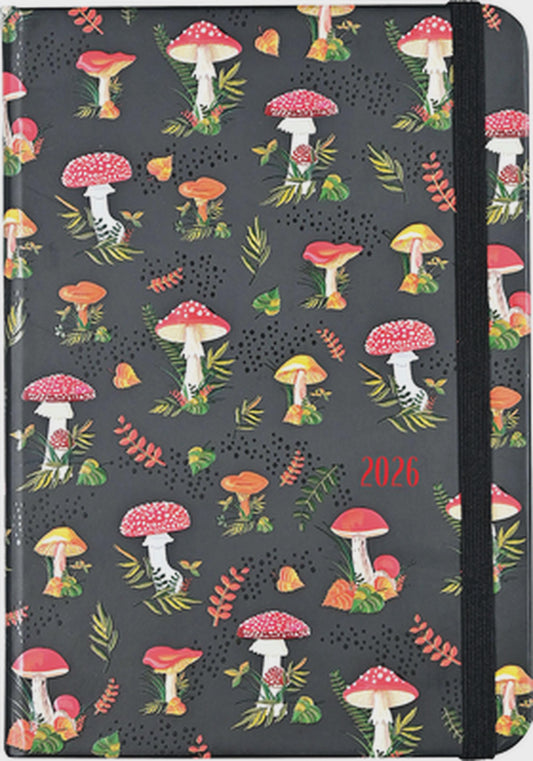 2026 Mushrooms Weekly Planner (16 Months, Sept 2025 to Dec 2026)