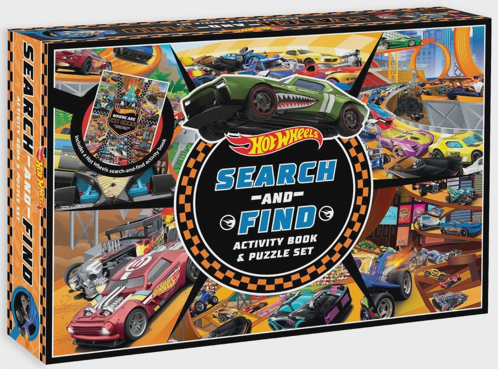 Hot Wheels: Search-and-Find Activity Book and Puzzle Set (Mattel: 200 Pieces)