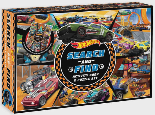Hot Wheels: Search-and-Find Activity Book and Puzzle Set (Mattel: 200 Pieces)