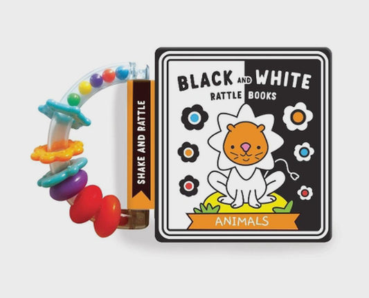 Black & White Animals Rattle Book