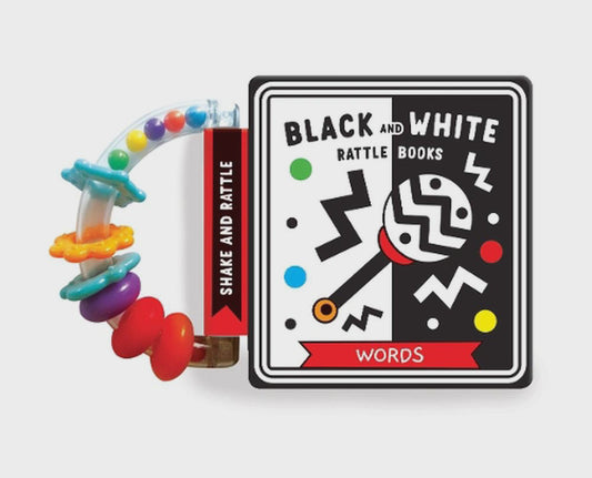 Black & White Words Rattle Book