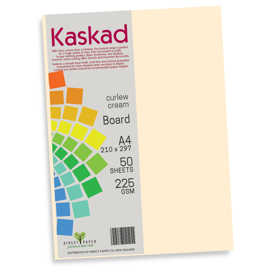 A4 Card Kaskad 160gsm  Curlew Cream 15Pce
