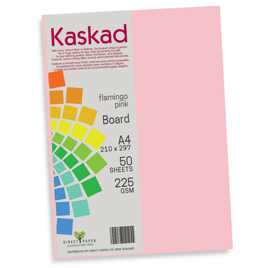 A4 Board Kaskad 225gsm Flamingo Pink 12Pce