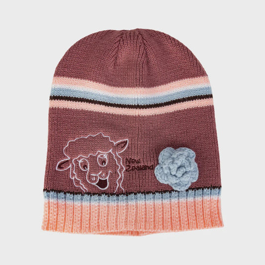 Beanie Child Sheeps Face Pink