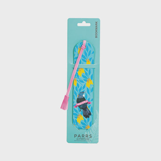 Bookmark PU Kia Ora Florals Tui Blue