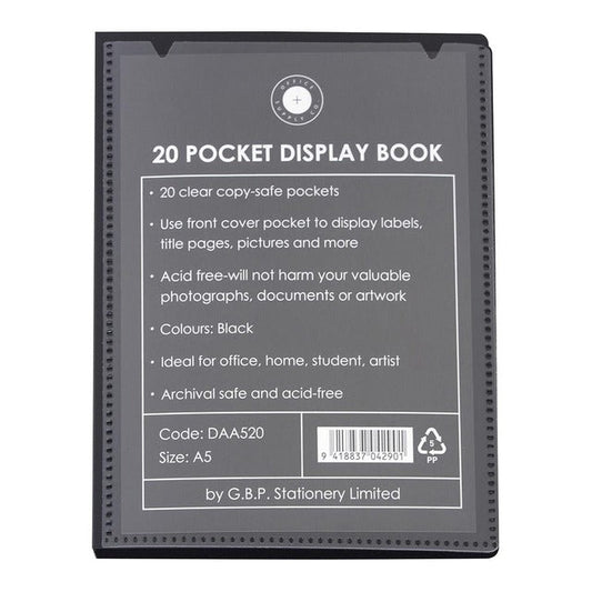 A5 20 Pocket Display Book Insert Cover B