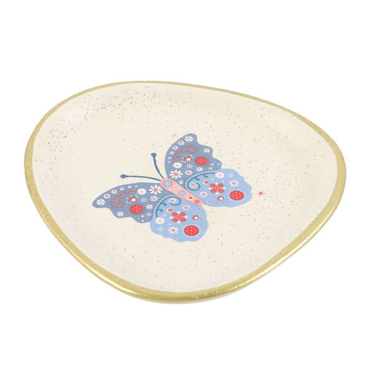 Floral Bug Butterfly Trinket Dish