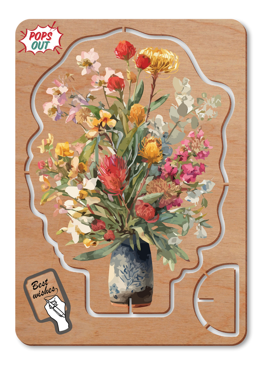 Wooden Greeting Card - Australian Natives