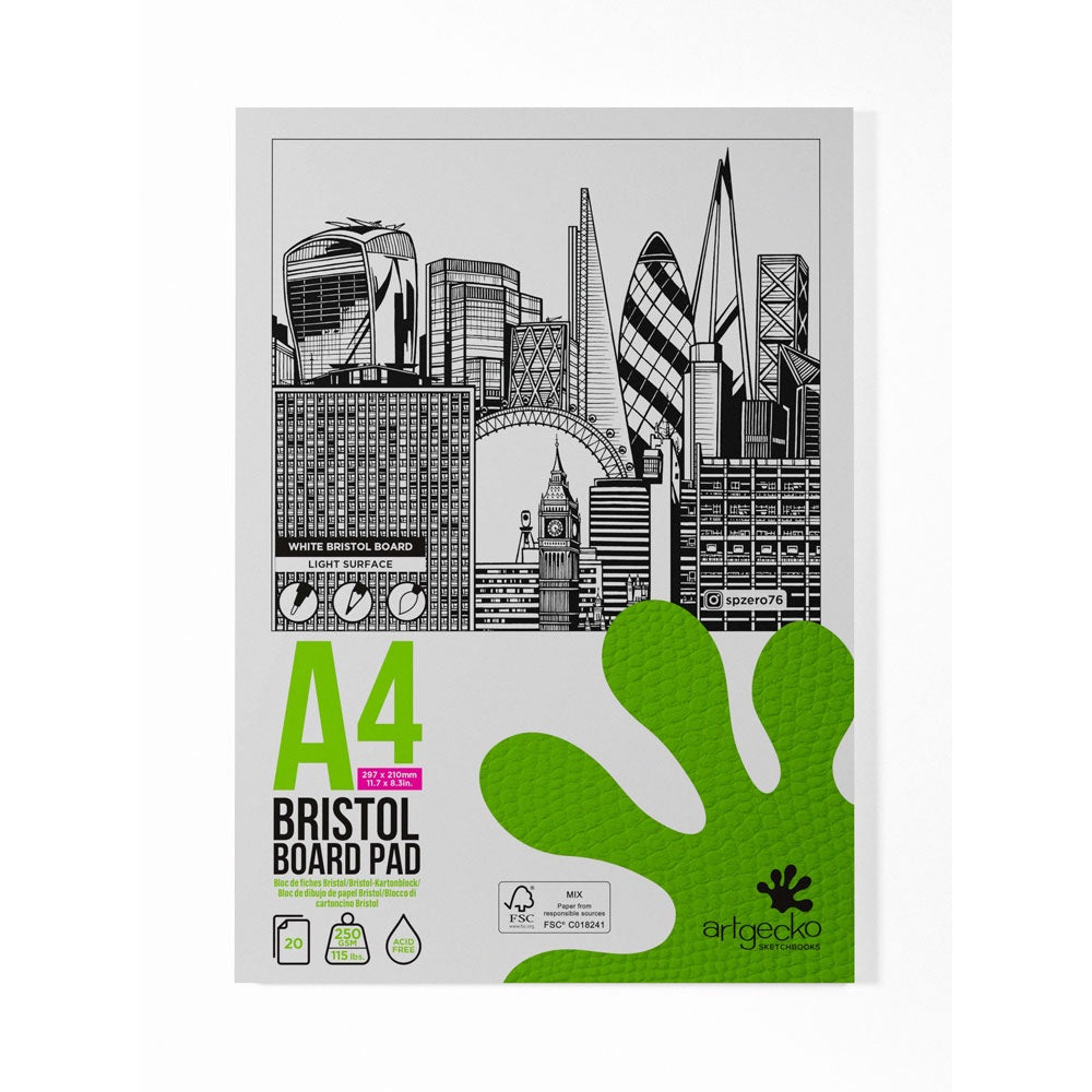 Artgecko Pro Bristol Pad A4 20Sh 250Gsm