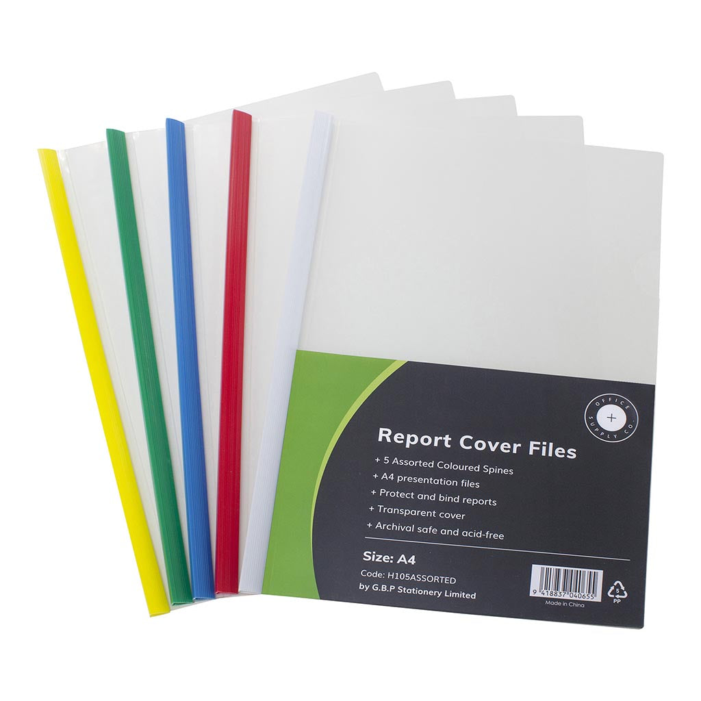 Report Cover Files Assorted 5pk