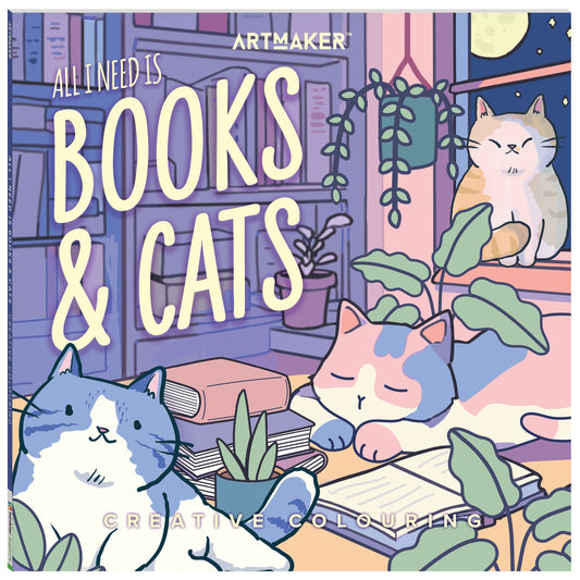 Art Maker Creative Colouring: All I Need Is Books & Cats