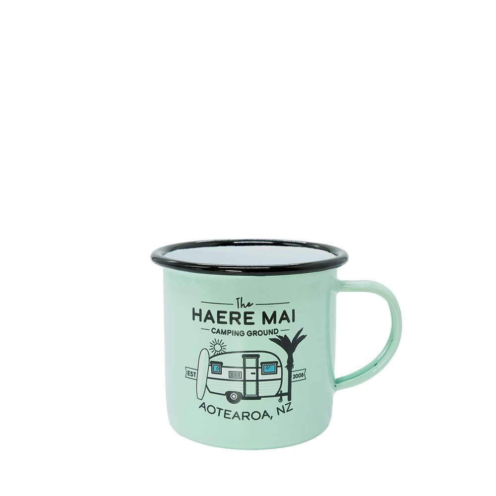 Enamel Mug Haere Mai Mint - Moana Rd