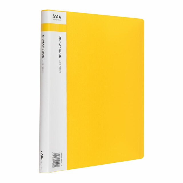 Icon Display Book A4 40 Pckt Yellow