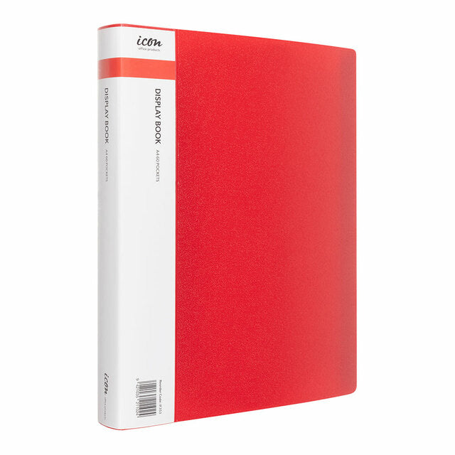 Icon Display Book A4 60 Pockets Red