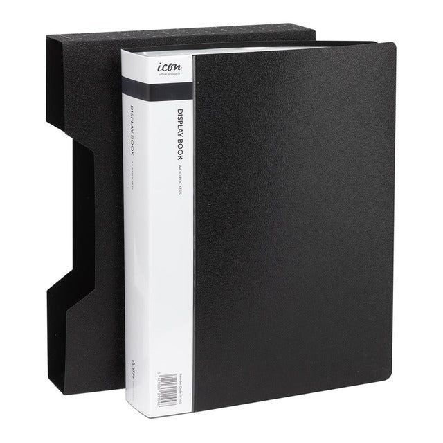 Icon A4 80 Pocket Display Book Black