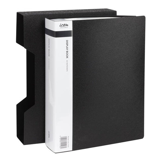 Icon A4 100 Pocket Display Book Black