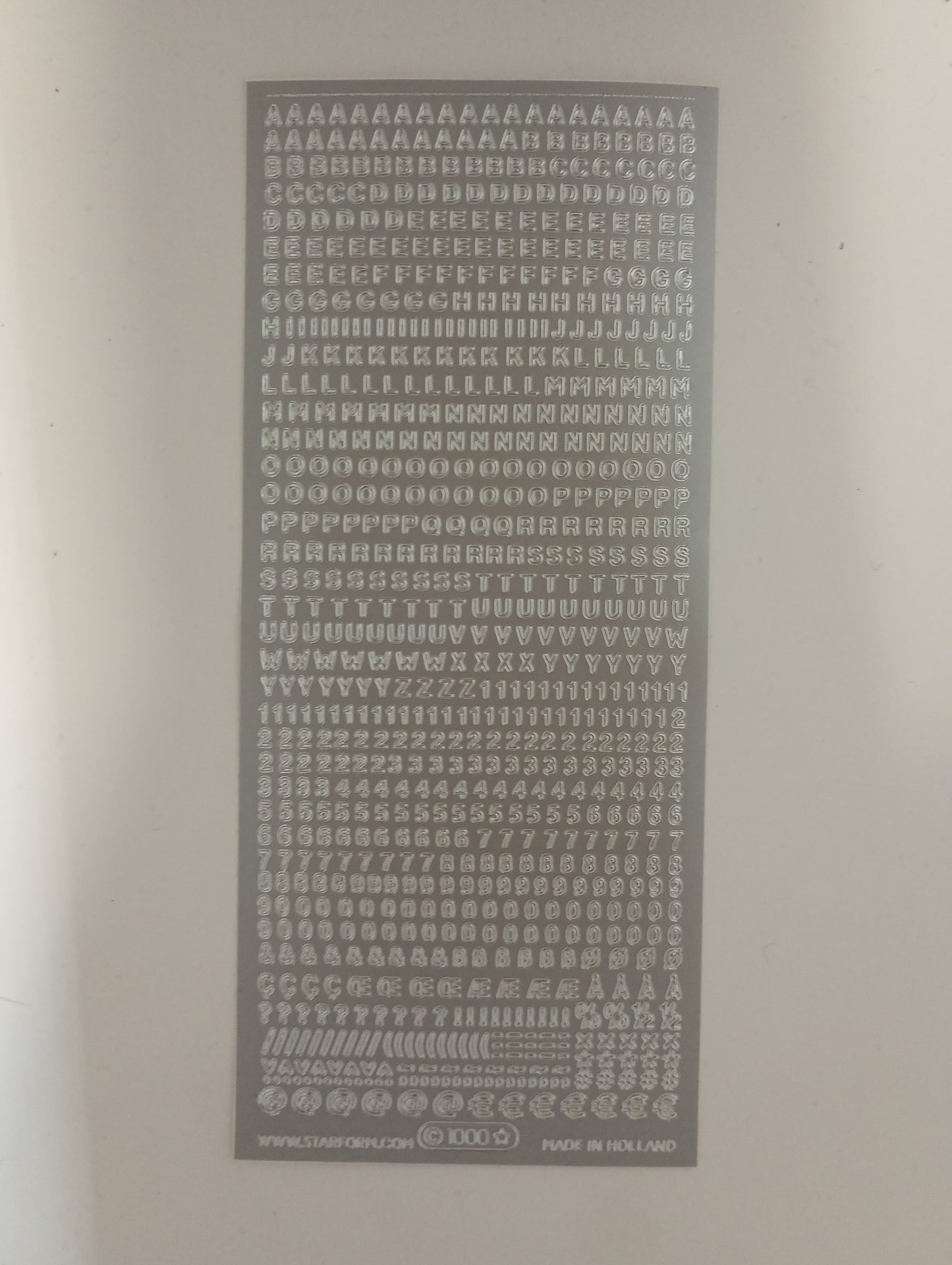 Abc & 123 Mini Stickers Silver #PC1000S