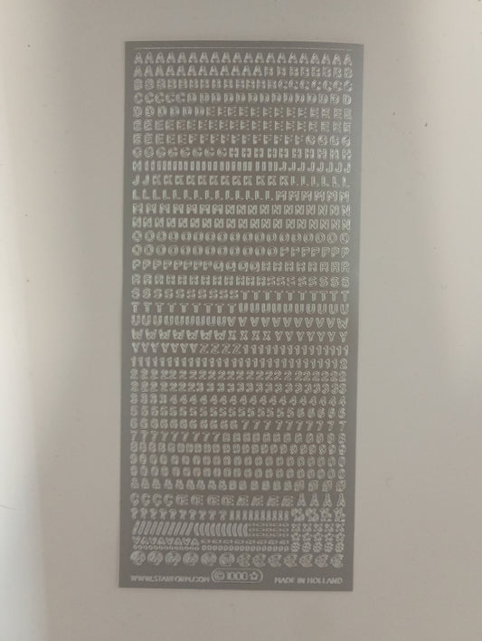 Abc & 123 Mini Stickers Silver #PC1000S