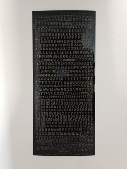 Abc & 123 Mini Stickers Black #PC1000BK