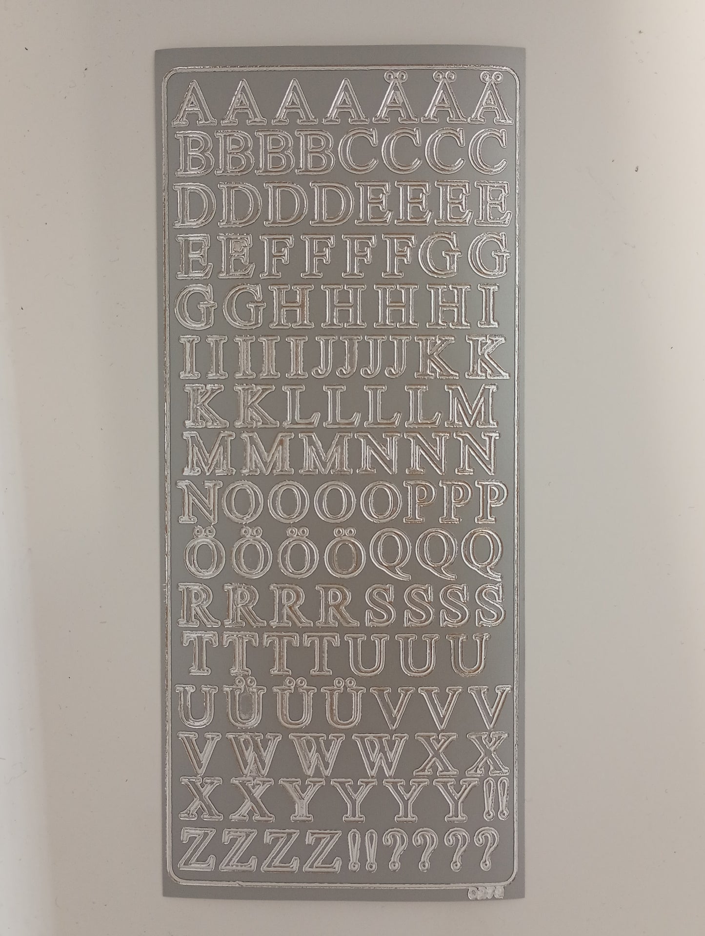 Abc Upper Serif Stickers Silver #PC0272S