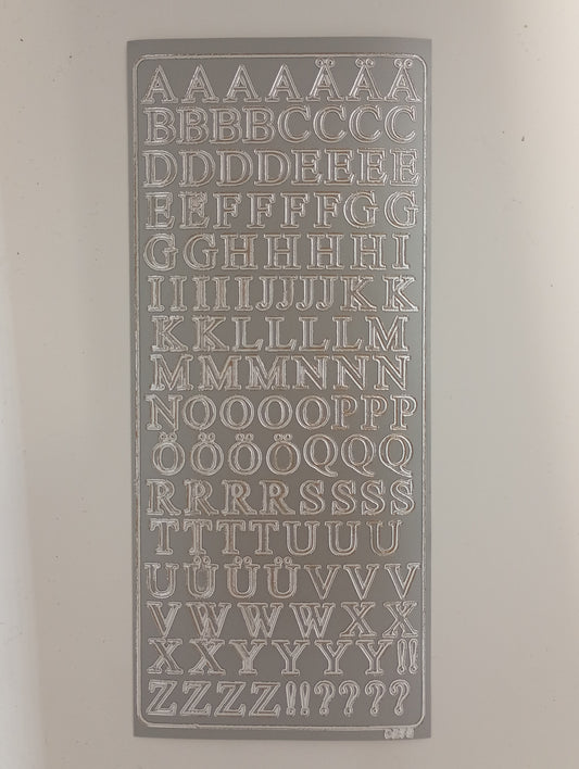 Abc Upper Serif Stickers Silver #PC0272S