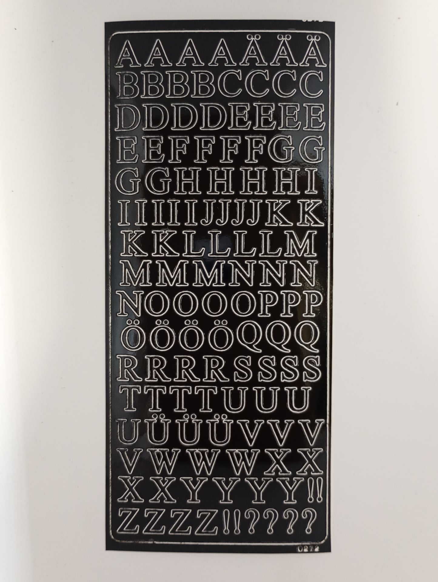 Abc Upper Serif Stickers Black #PC0272BK