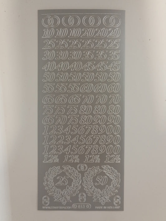 Anniversary Numbers Stickers Silver #PC813S