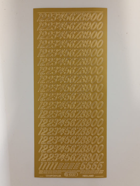 Numbers Stickers Gold #PC1032G