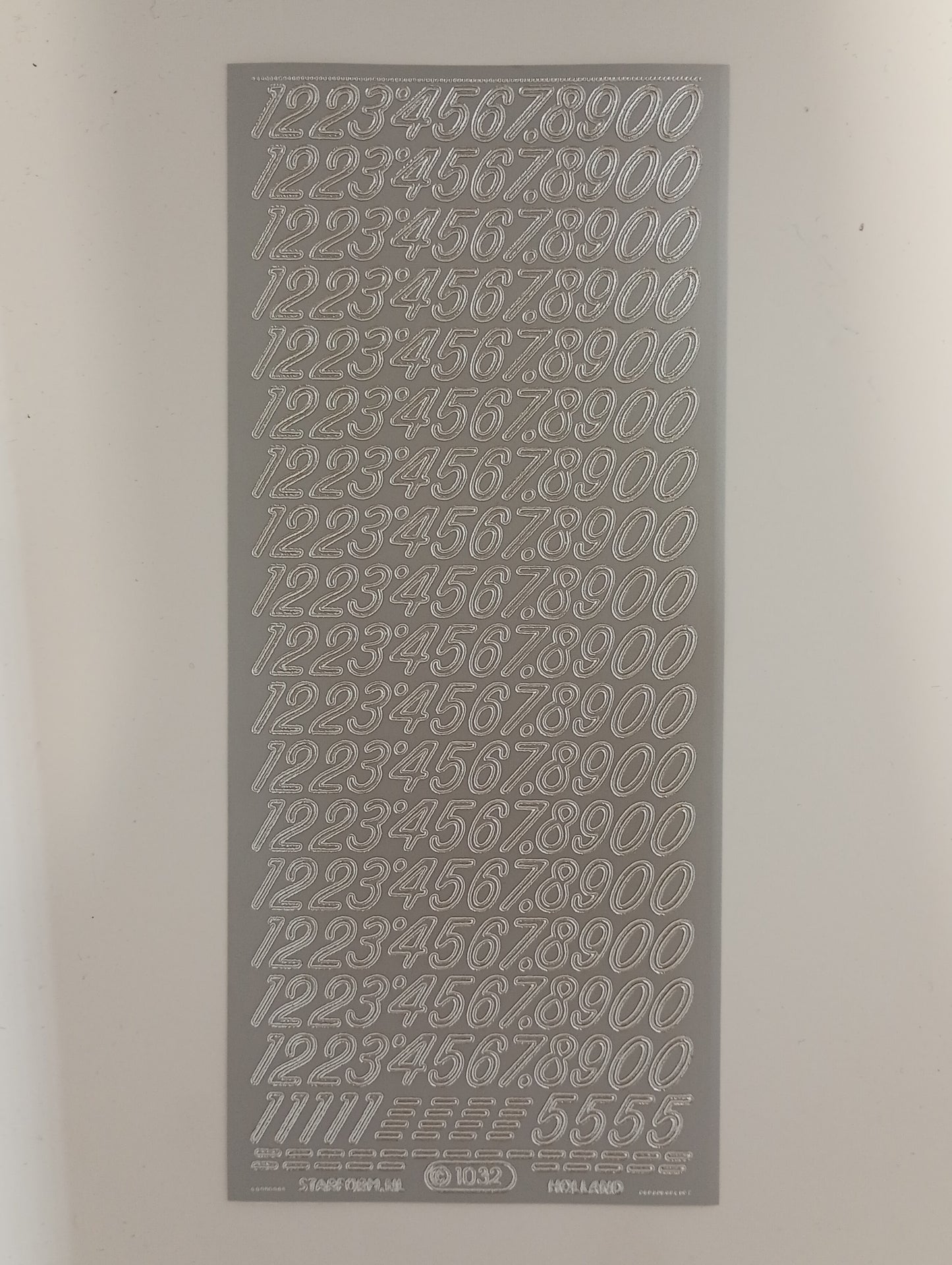 Number Stickers Silver #PC1032S