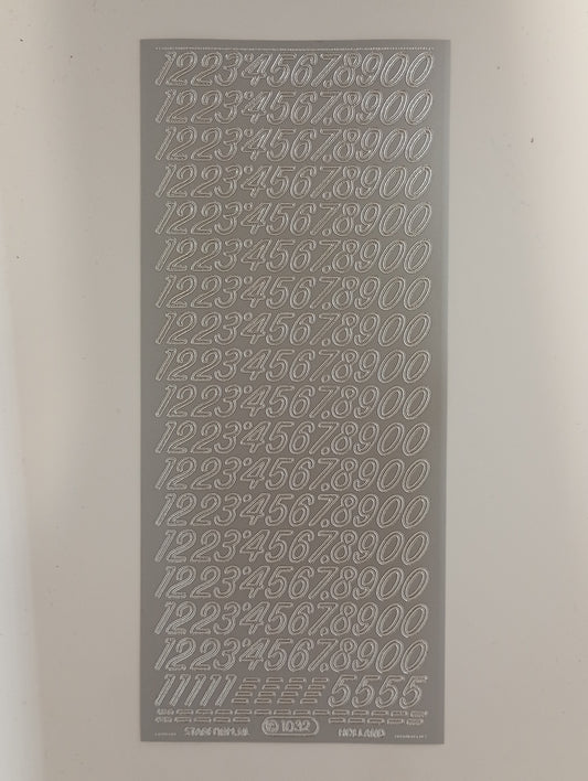 Number Stickers Silver #PC1032S